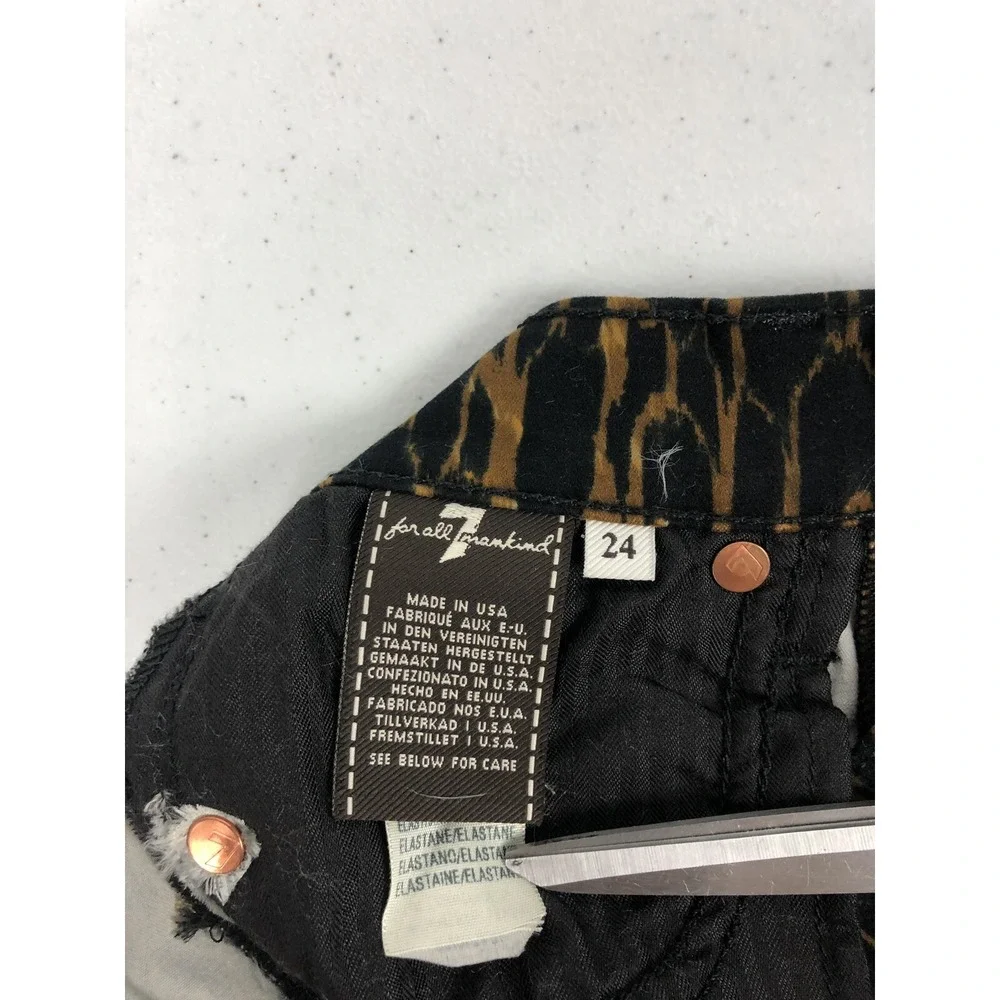 7 For All Mankind Womens 24 Jeans Legging Animal Print The Skinny Stretch NWT